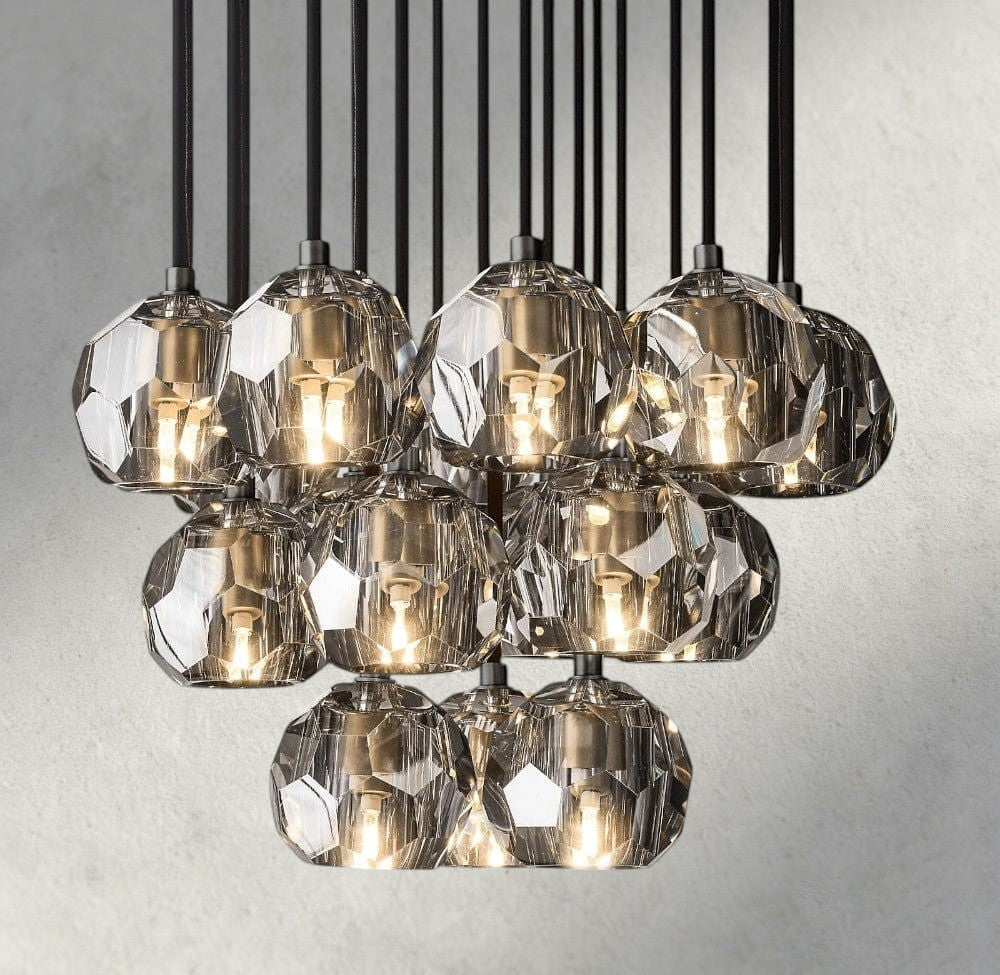 Boule De Cristal Clear/ Smoke Glass Round Cluster Chandelier 14", 19", 24", 30", 40"-Manorlights