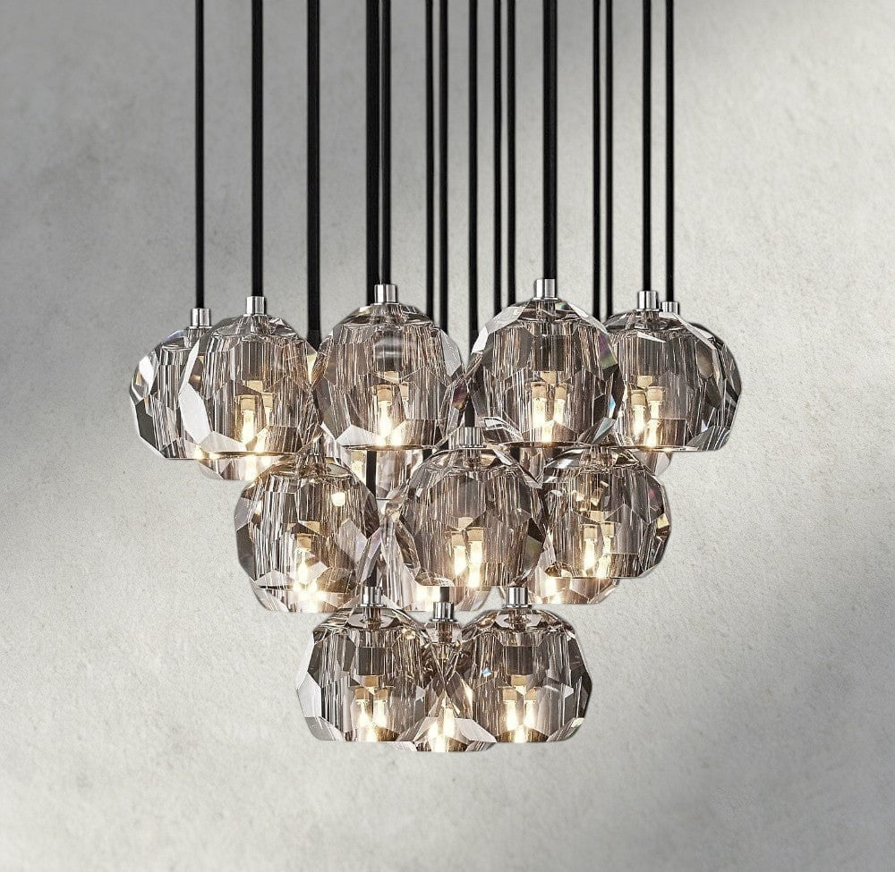 Boule De Cristal Clear/ Smoke Glass Round Cluster Chandelier 14", 19", 24", 30", 40"-Manorlights