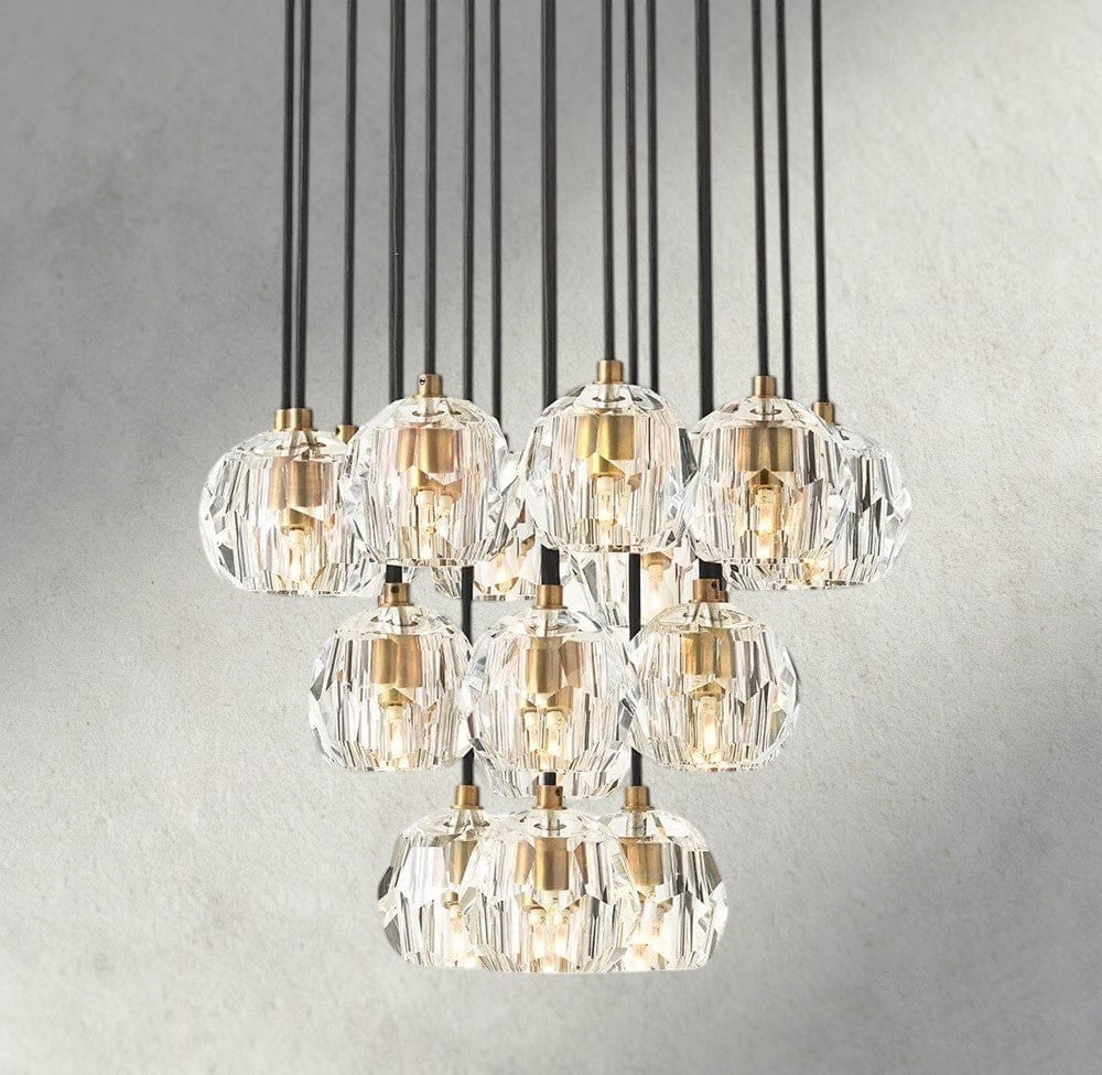 Boule De Cristal Clear/ Smoke Glass Round Cluster Chandelier 14", 19", 24", 30", 40"-Manorlights