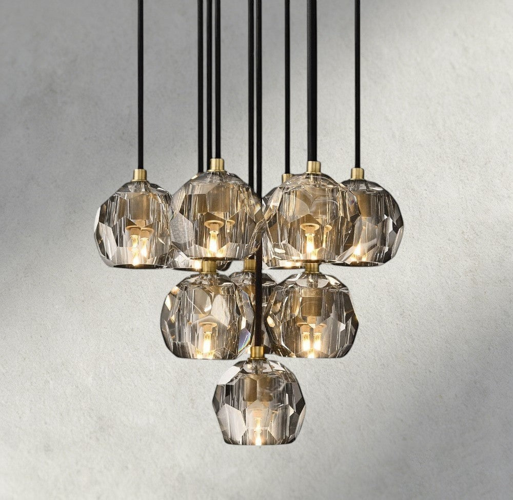 Boule De Cristal Clear/ Smoke Glass Round Cluster Chandelier 14", 19", 24", 30", 40"-Manorlights