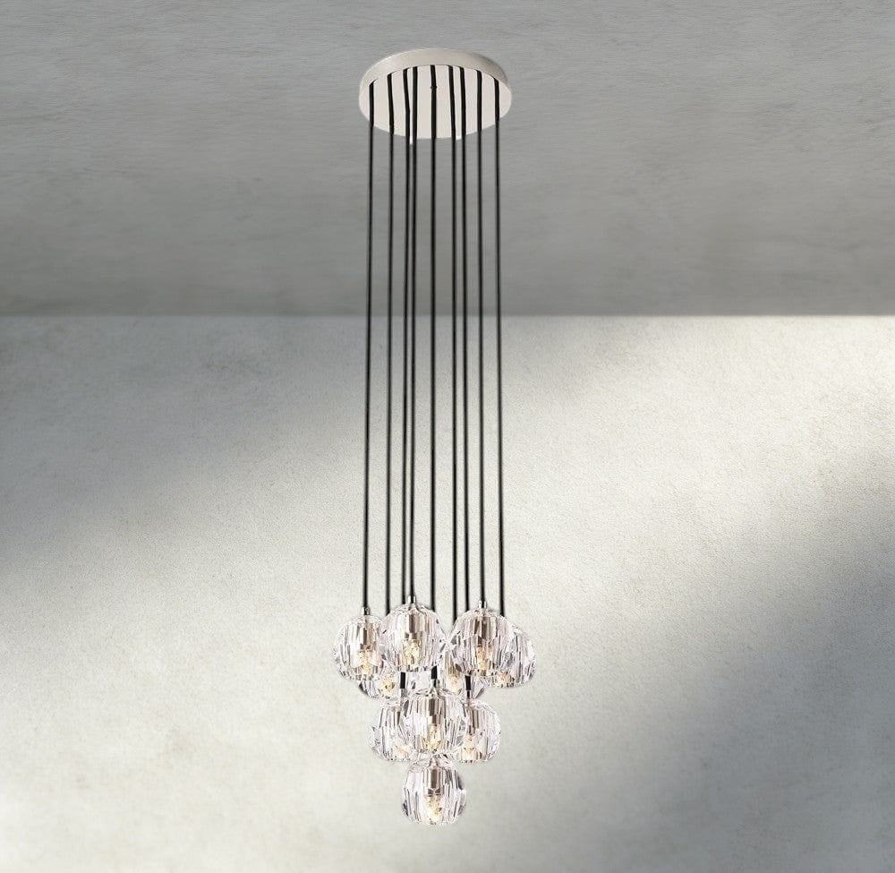 Boule De Cristal Clear/ Smoke Glass Round Cluster Chandelier 14", 19", 24", 30", 40"-Manorlights