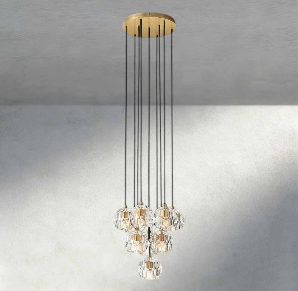 Boule De Cristal Clear/ Smoke Glass Round Cluster Chandelier 14", 19", 24", 30", 40"-Manorlights