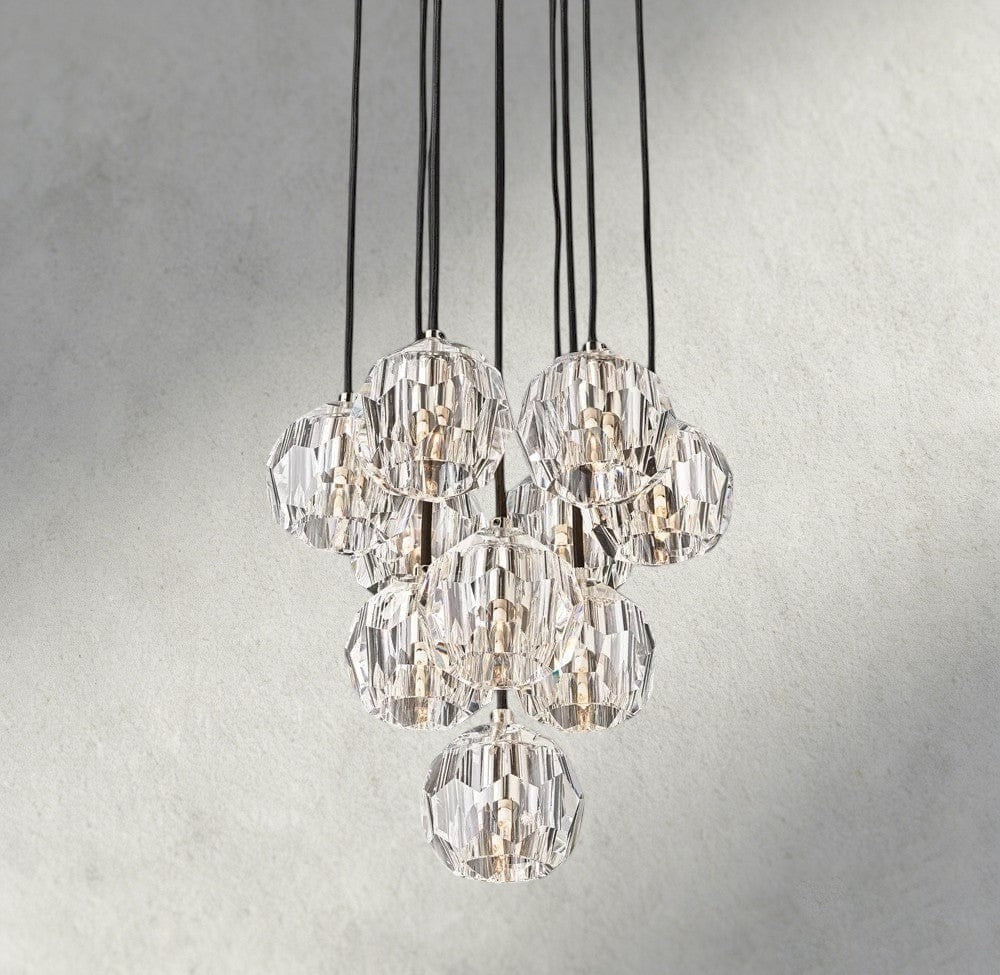 Boule De Cristal Clear/ Smoke Glass Round Cluster Chandelier 14", 19", 24", 30", 40"-Manorlights