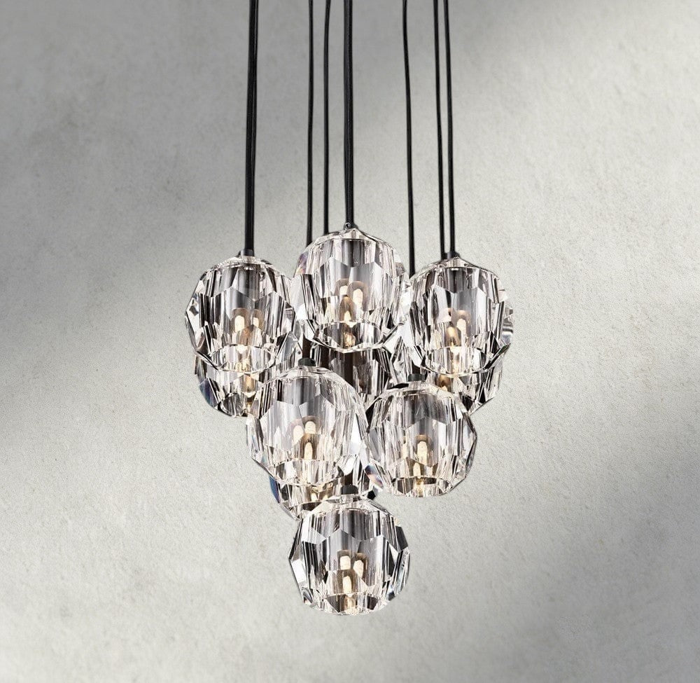 Boule De Cristal Clear/ Smoke Glass Round Cluster Chandelier 14", 19", 24", 30", 40"-Manorlights