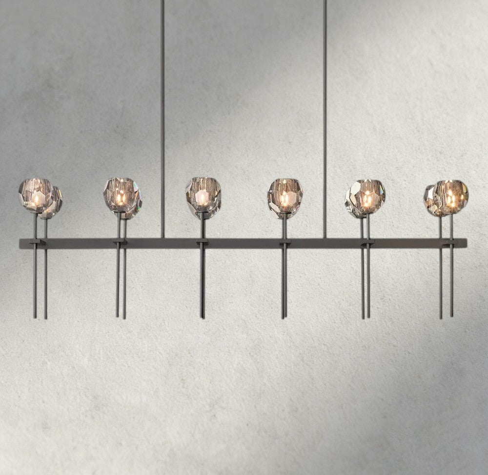 Boule De Cristal Double Linear Chandelier 60"-Manorlights