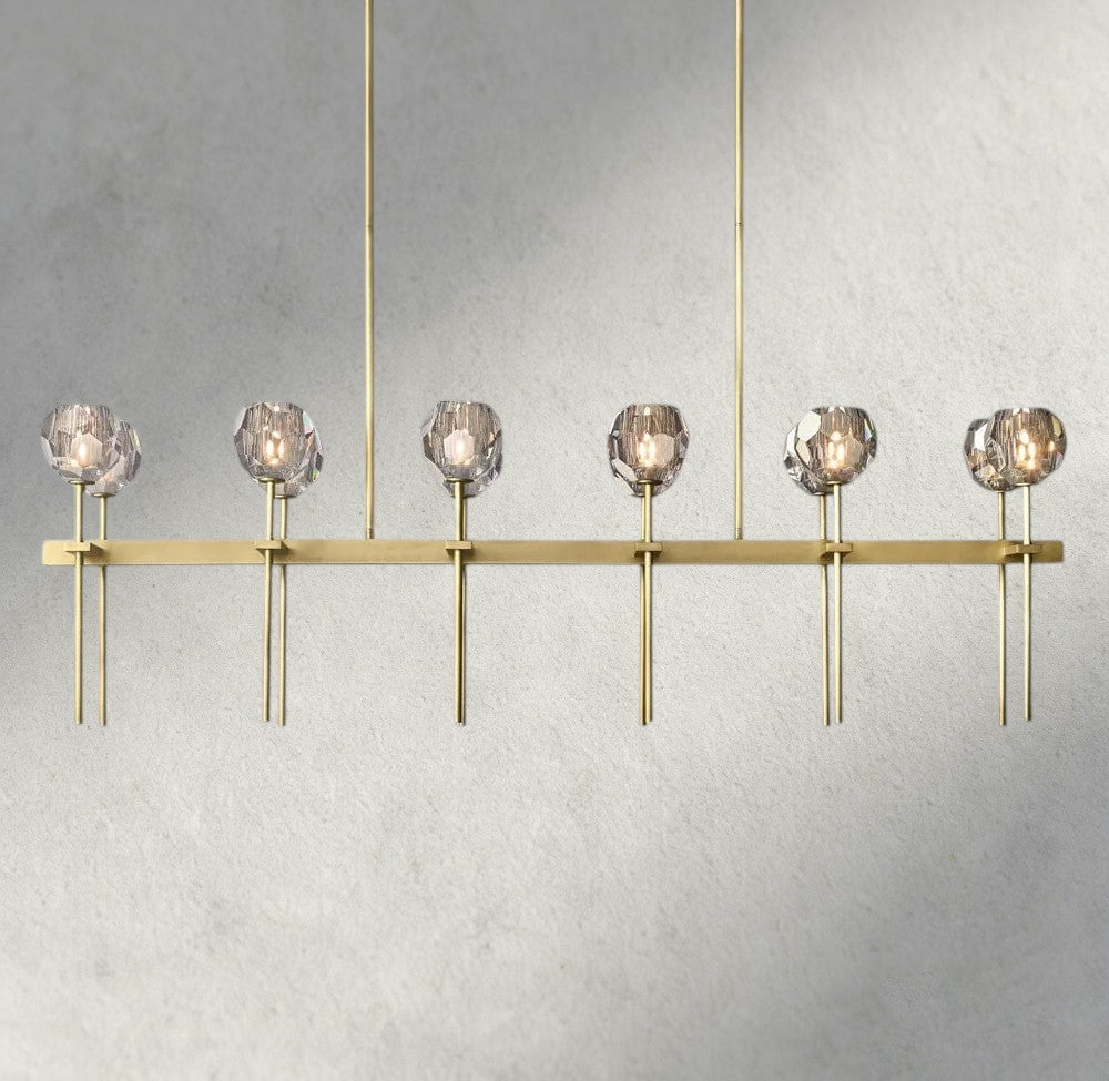 Boule De Cristal Double Linear Chandelier 60"-Manorlights