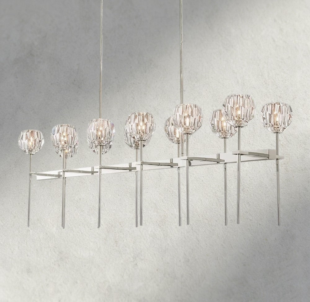 Boule De Cristal Double Linear Chandelier 60"-Manorlights