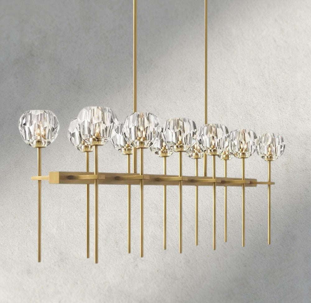 Boule De Cristal Double Linear Chandelier 60"-Manorlights