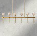 Boule De Cristal Double Linear Chandelier 60"-Manorlights