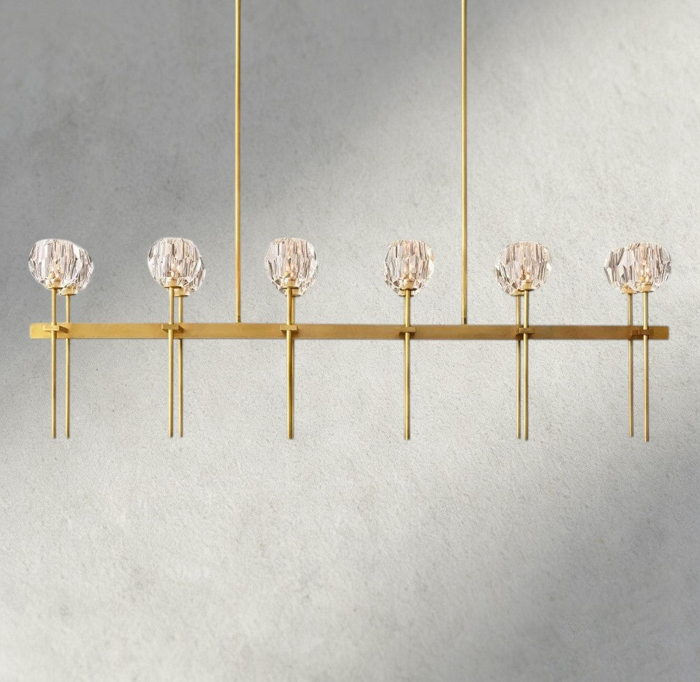 Boule De Cristal Double Linear Chandelier 60"-Manorlights