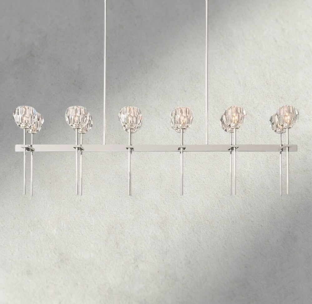 Boule De Cristal Double Linear Chandelier 60"-Manorlights