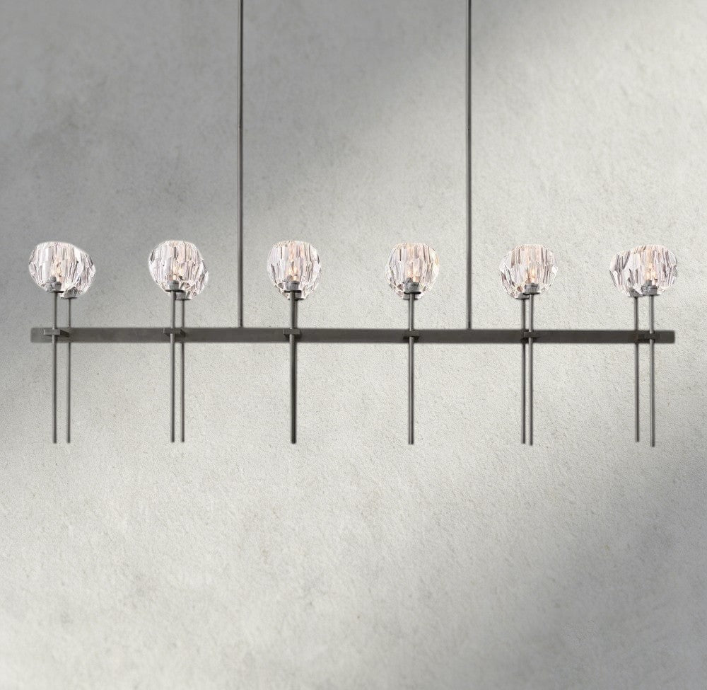 Boule De Cristal Double Linear Chandelier 60"-Manorlights