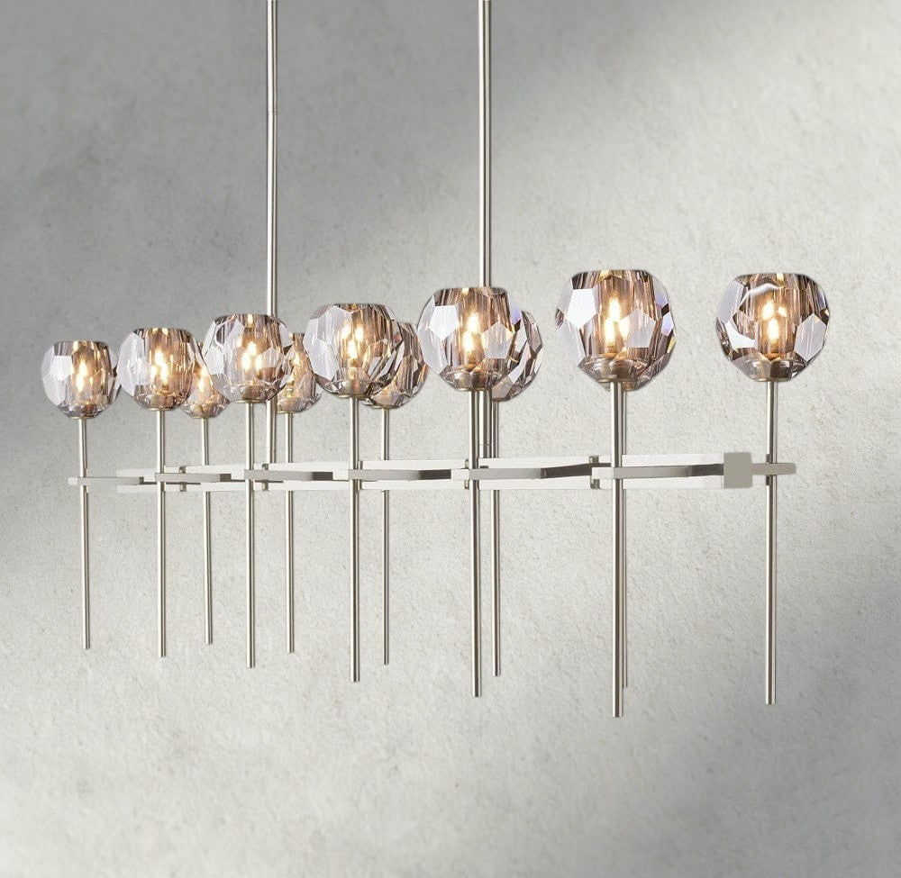 Boule De Cristal Double Linear Chandelier 60"-Manorlights