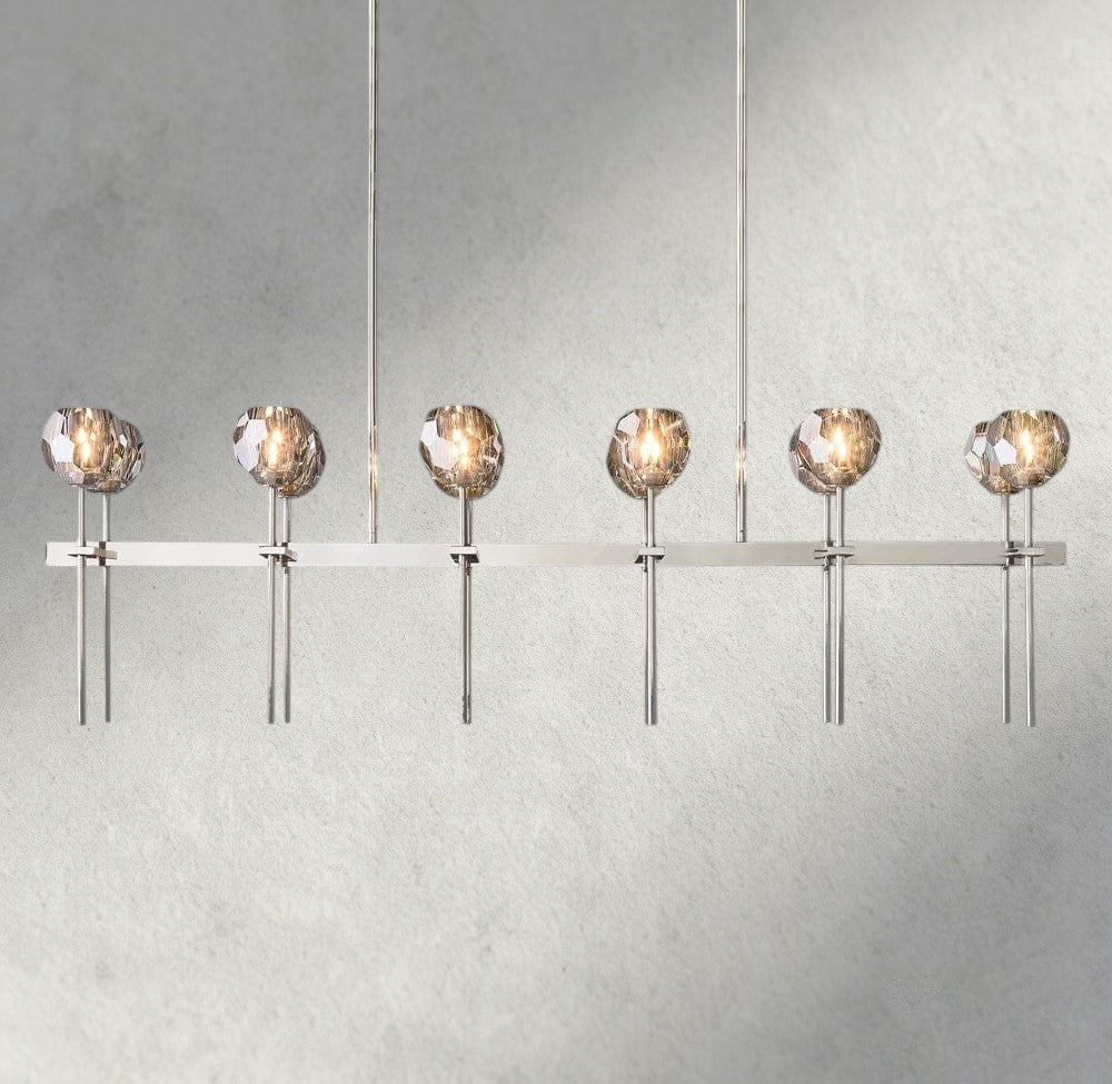 Boule De Cristal Double Linear Chandelier 60"-Manorlights