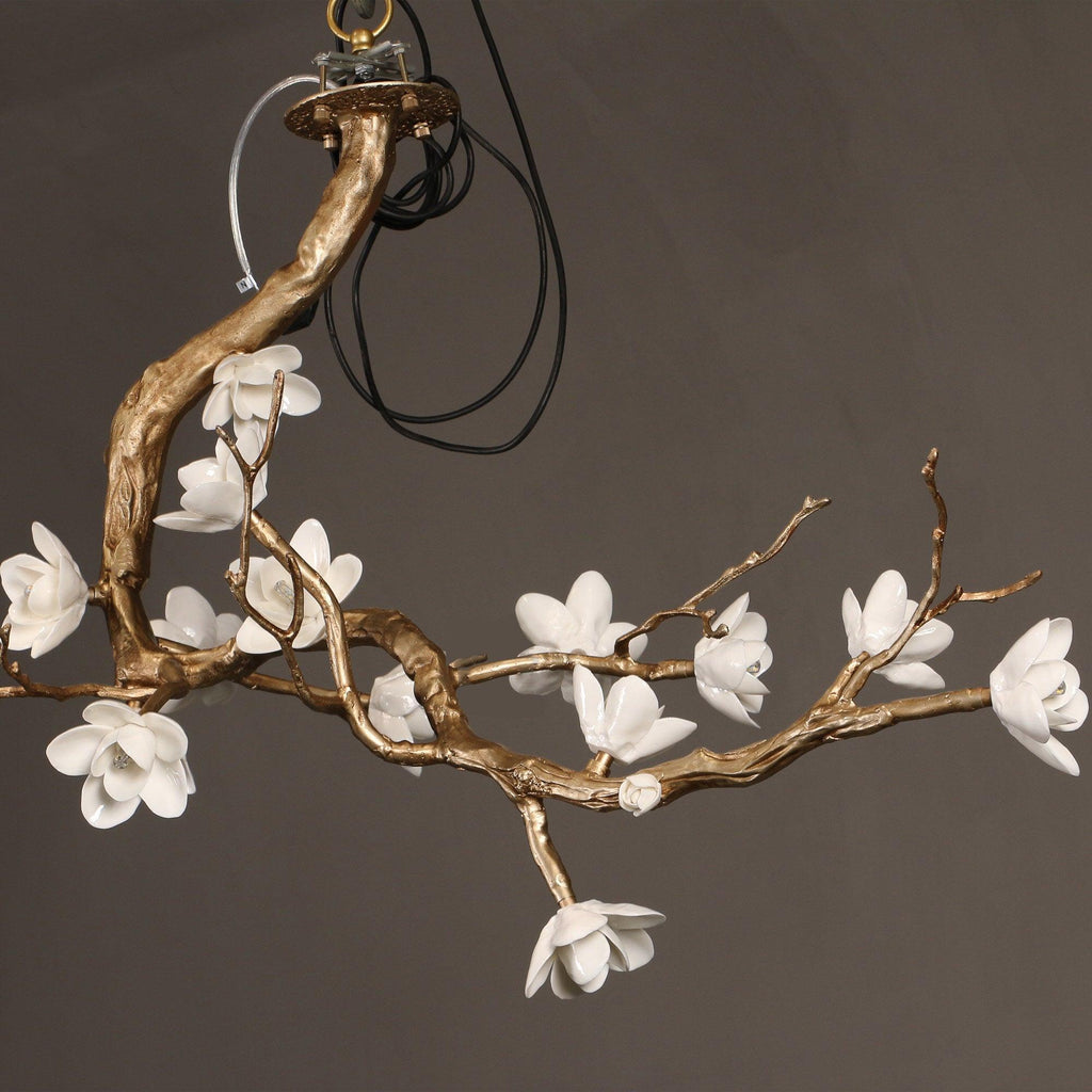 Brass Flower Branch Chandelier-Manorlights