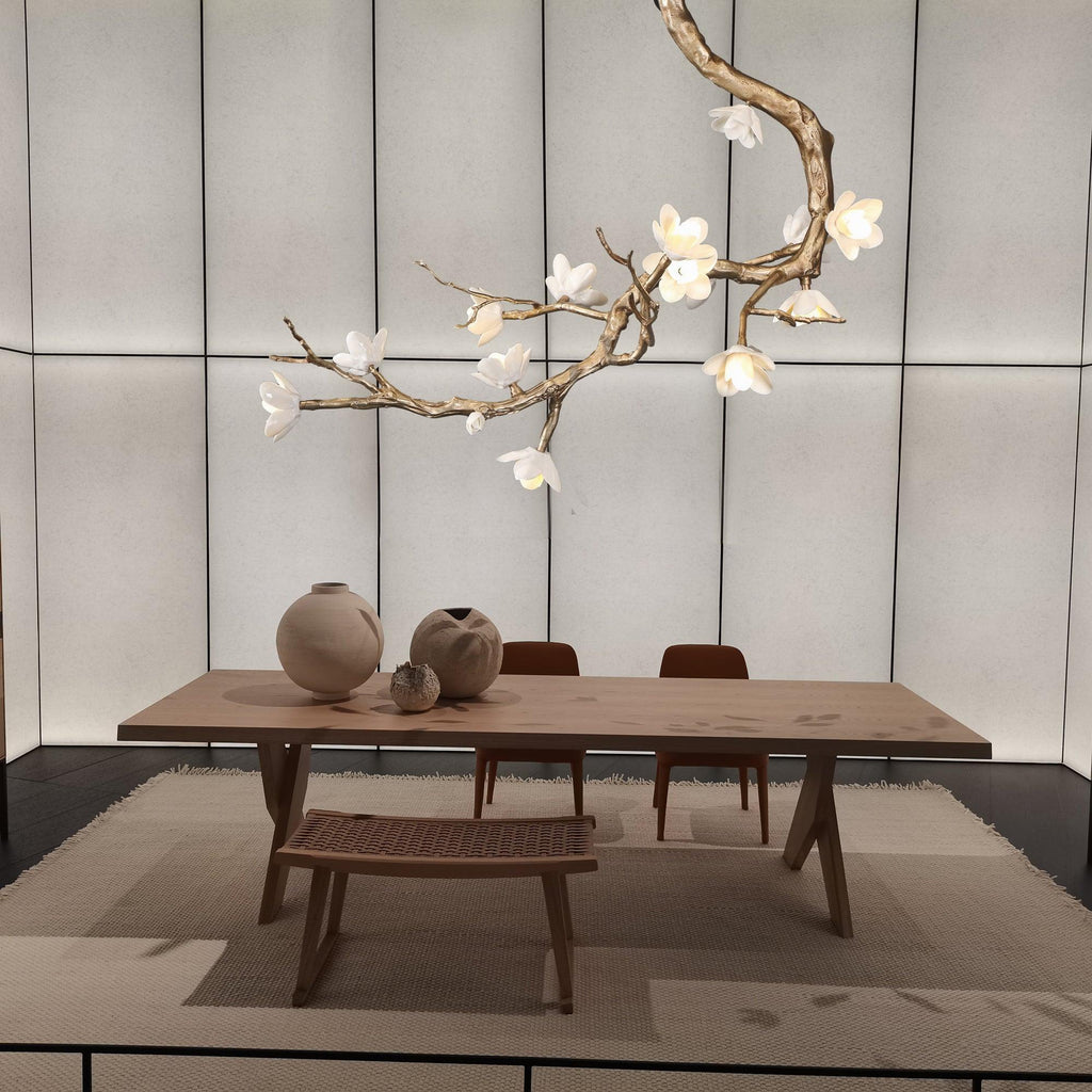 Brass Flower Branch Chandelier-Manorlights