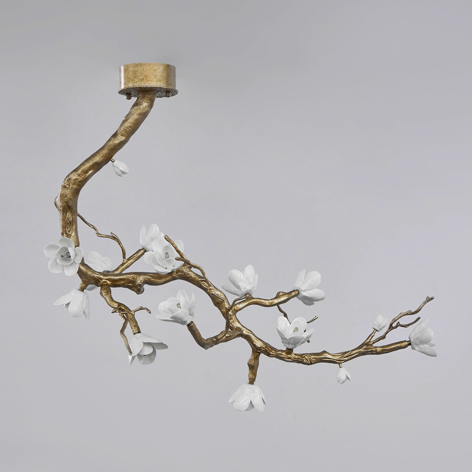 Brass Flower Branch Chandelier-Manorlights