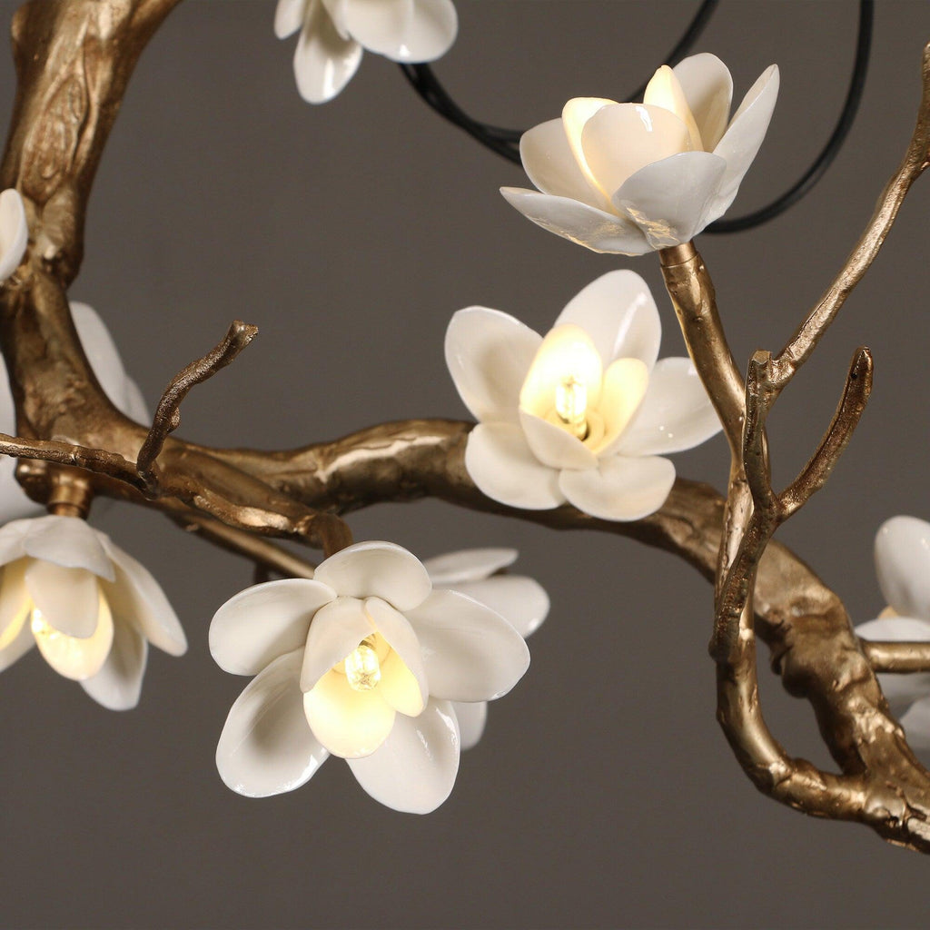 Brass Flower Branch Chandelier-Manorlights