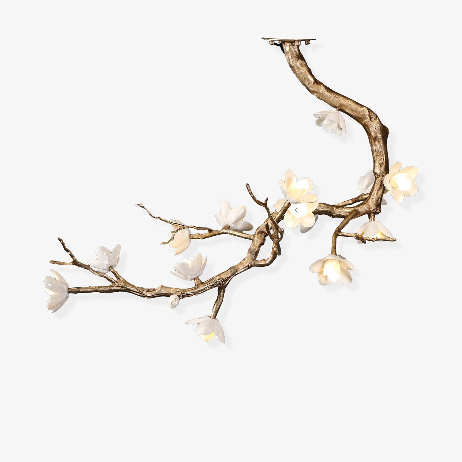 Brass Flower Branch Chandelier-Manorlights