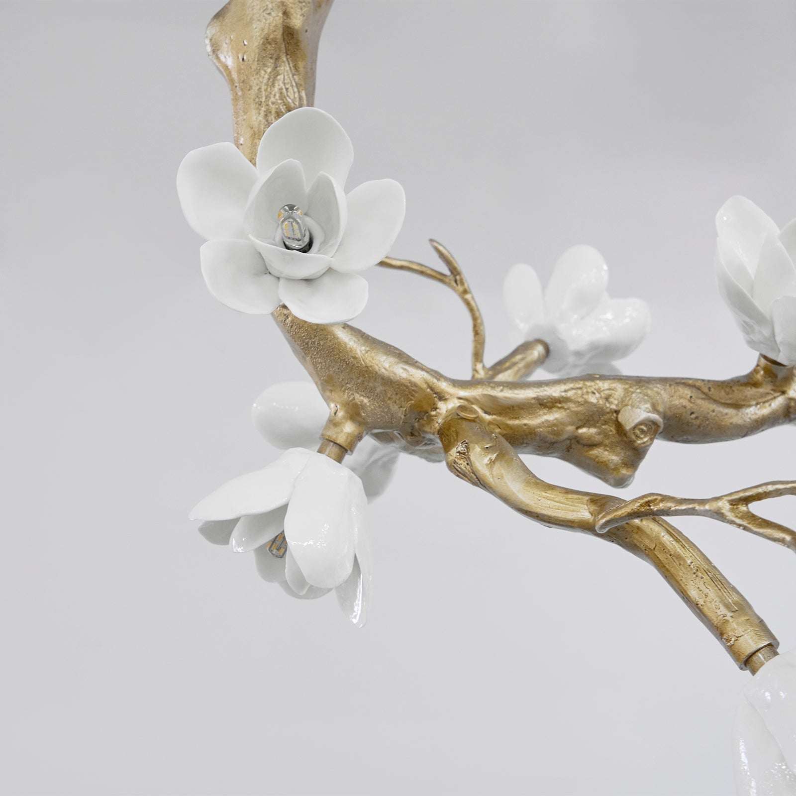 Brass Flower Branch Chandelier-Manorlights