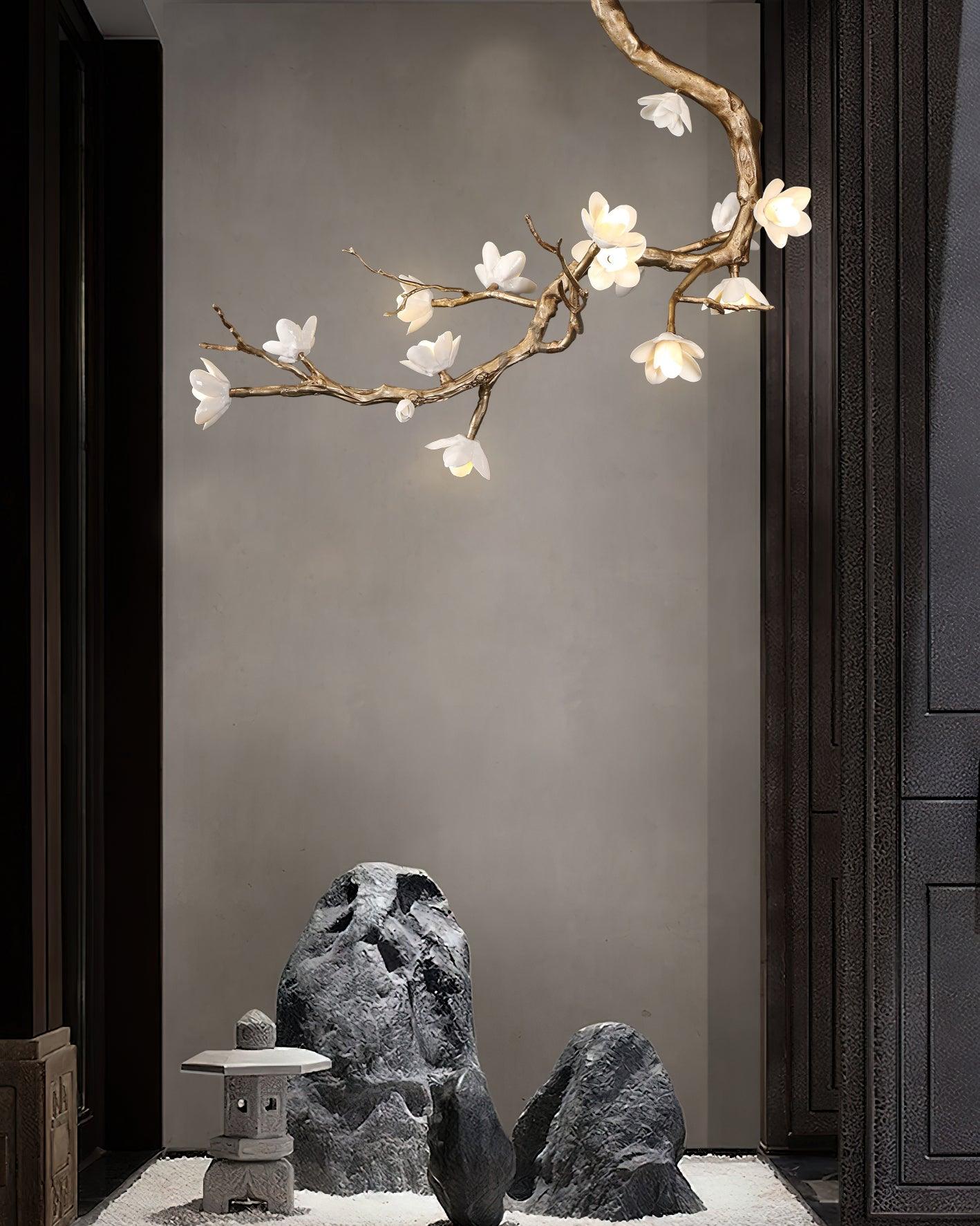Brass Flower Branch Chandelier-Manorlights