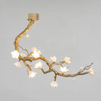 Brass Flower Branch Chandelier-Manorlights