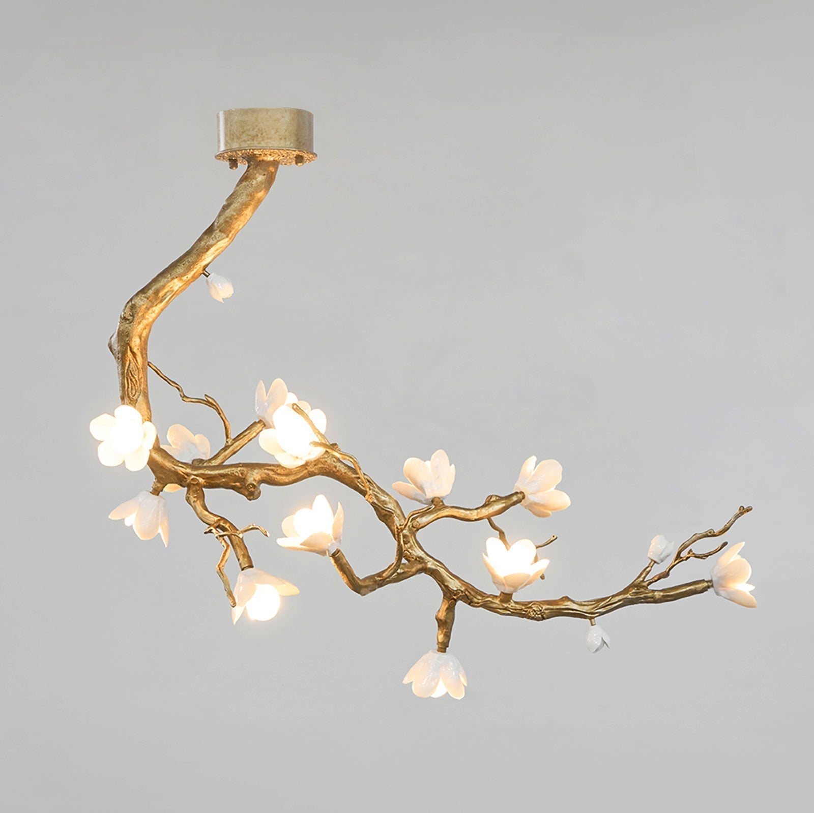 Brass Flower Branch Chandelier-Manorlights
