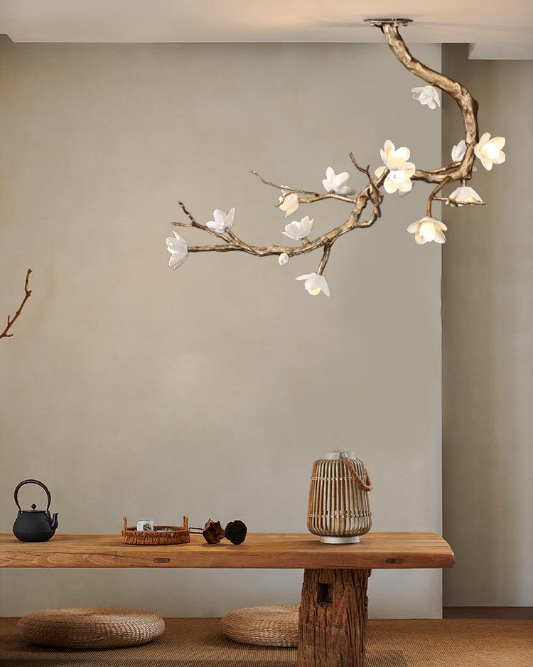 Brass Flower Branch Chandelier-Manorlights