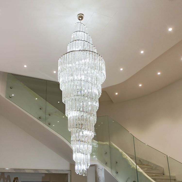 Luxury Spiral Crystal Chandelier for High-ceiling/Foyer/Staircase-Chandeliers-Manorlights