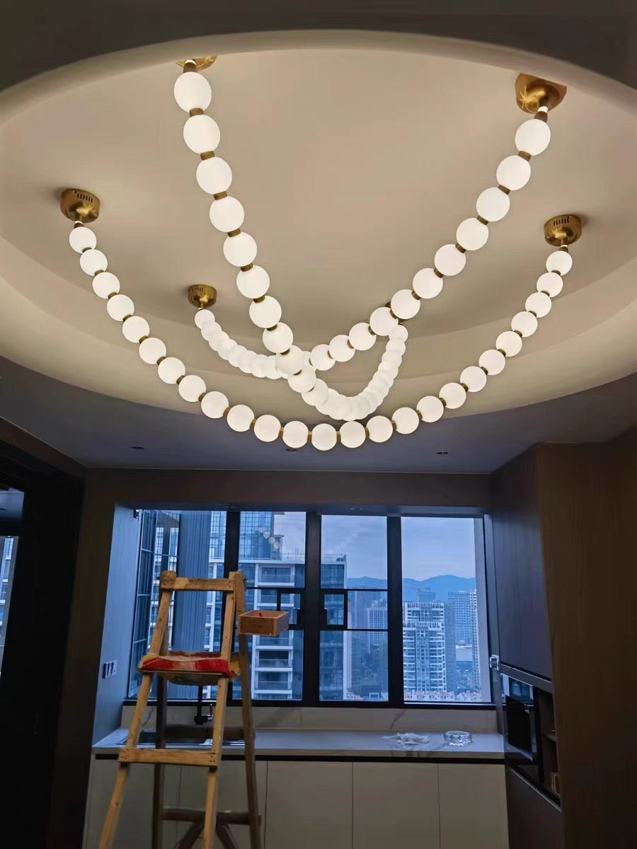 Modern Creative Pearl Necklace Chandelier-Chandeliers-Manorlights