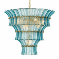 Calyra Tiered Glass Chandelier - ∅ 26.4″ x H 23.6″Blue & GoldManorlights