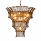 Calyra Tiered Glass Chandelier - ∅ 26.4″ x H 23.6″Grey & GoldManorlights