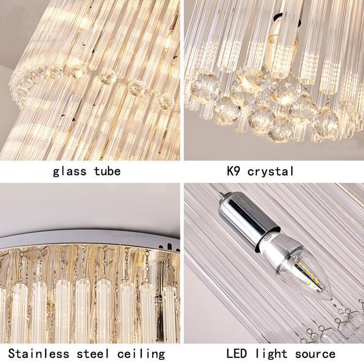 Camille Multiple Tier Crystal Chandelier - Diameter( 15.8 in ) x Height ( 39.4 in )3 Layers -  Manorlights
