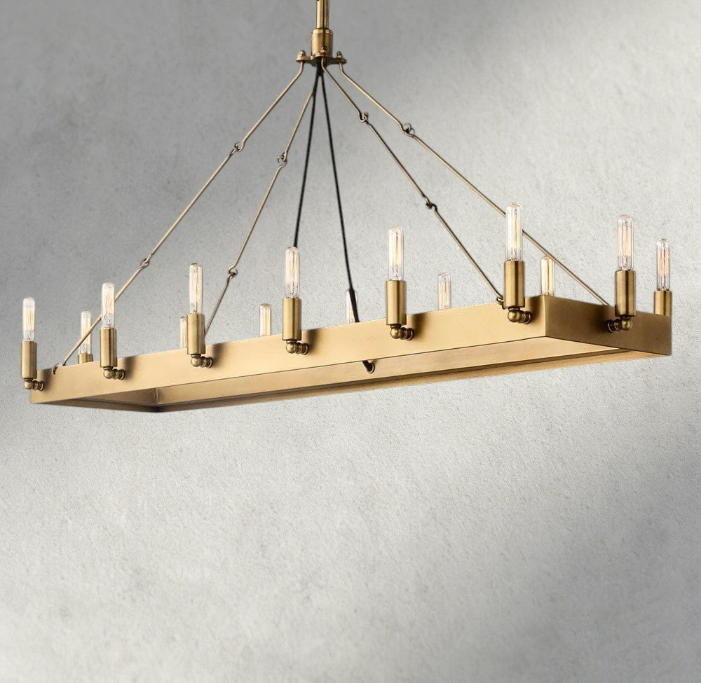 Camino Rectangular Outdoor Chandelier 41", 54"-chandelier-Manorlights