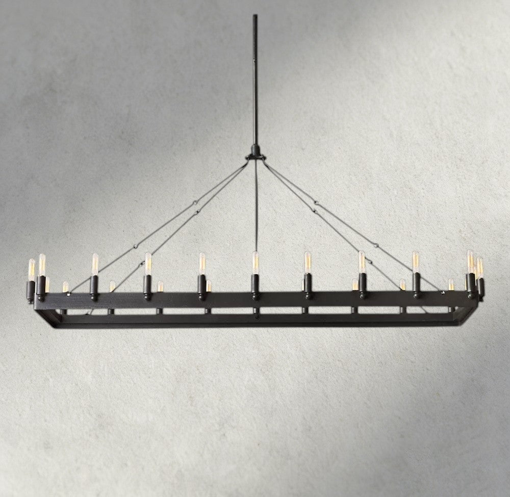 Camino Rectangular Outdoor Chandelier 41", 54"-chandelier-Manorlights