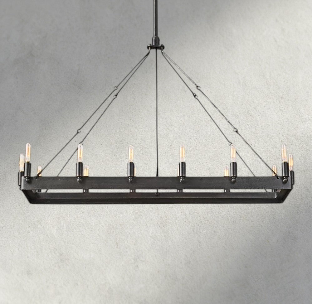 Camino Rectangular Outdoor Chandelier 41", 54"-chandelier-Manorlights