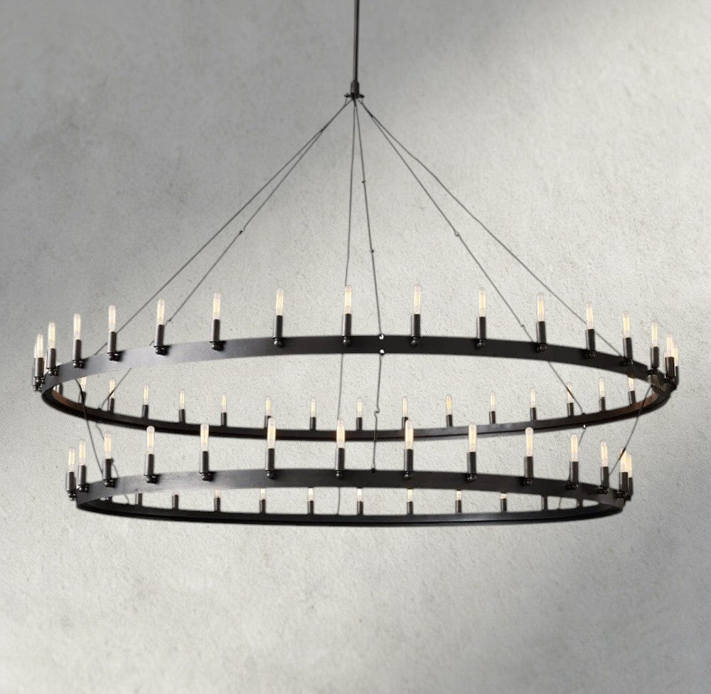 Camino Vintage Filament Two-Tier Chandelier 38", 50", 63", 71"-chandelier-Manorlights