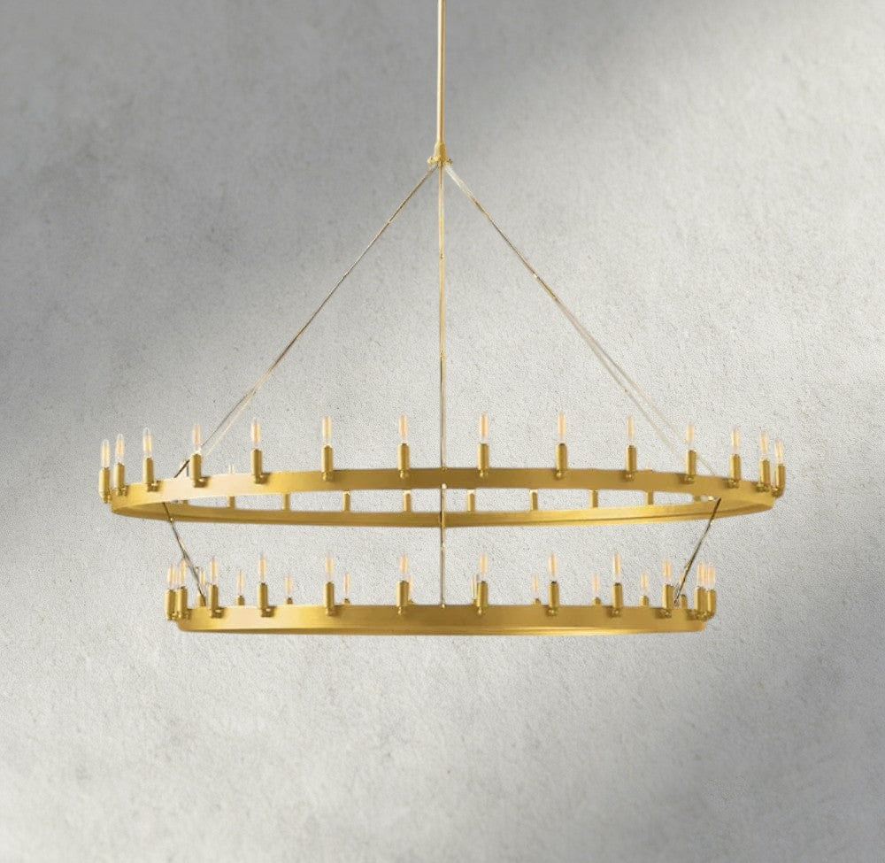 Camino Vintage Filament Two-Tier Chandelier 38", 50", 63", 71"-chandelier-Manorlights