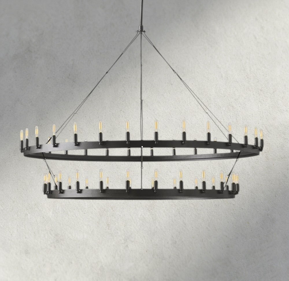Camino Vintage Filament Two-Tier Chandelier 38", 50", 63", 71"-chandelier-Manorlights