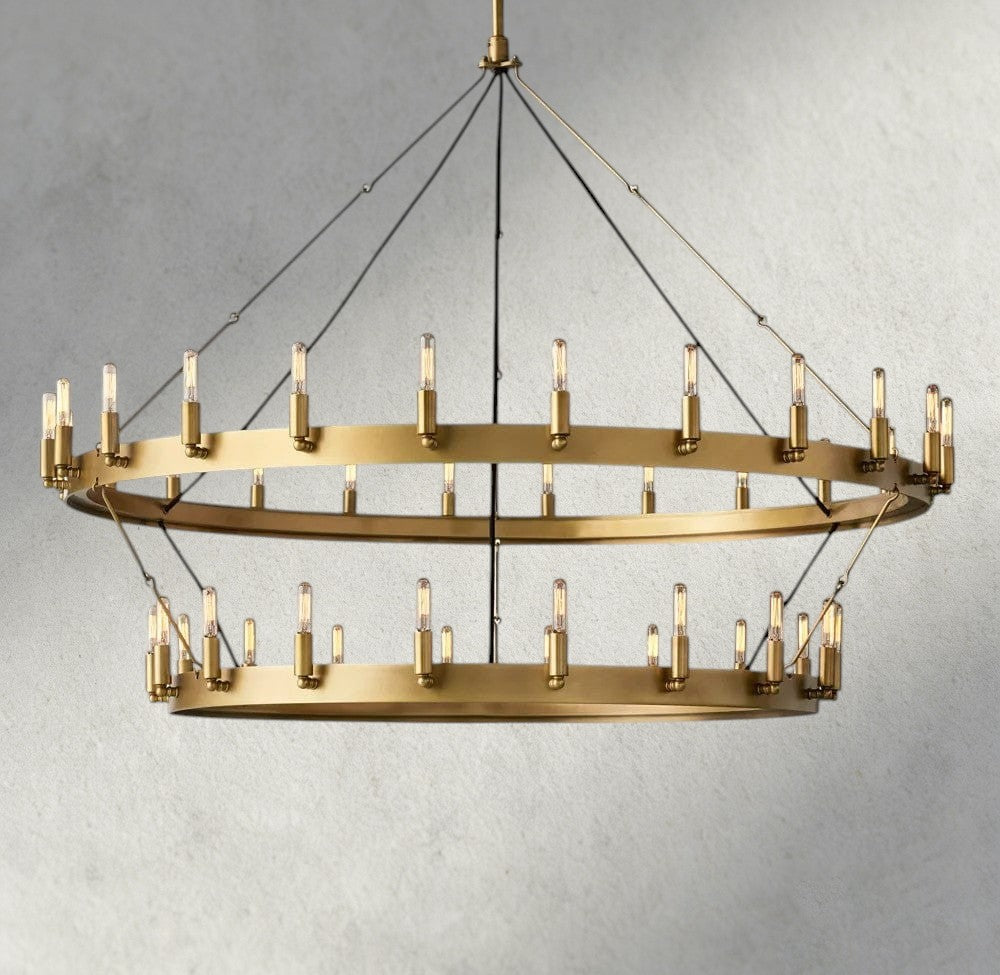 Camino Vintage Filament Two-Tier Chandelier 38", 50", 63", 71"-chandelier-Manorlights
