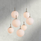 34" / MATTE OPAL Casen Round Chandelier 20", 28", 34", 43"