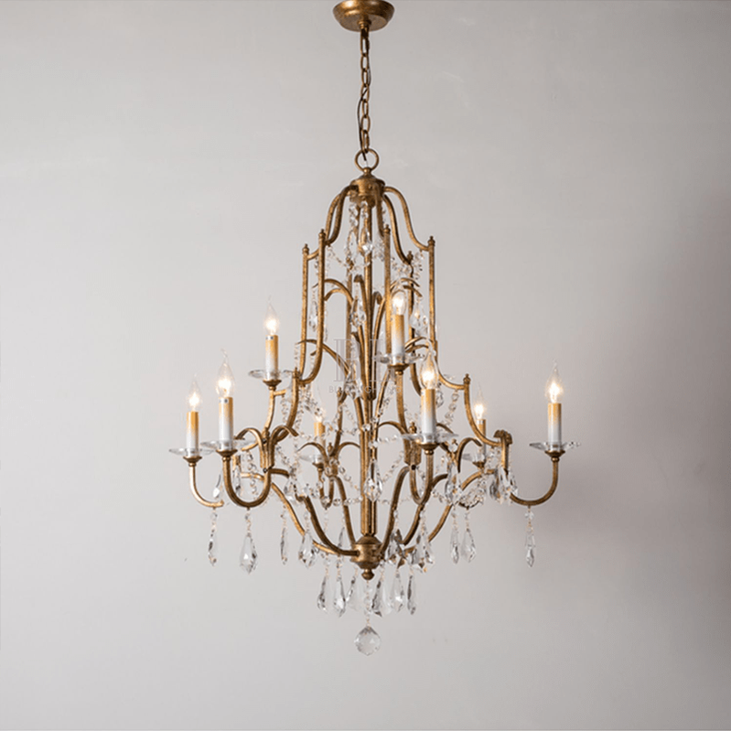 Caspian Vintage Candle Art Brass Chandelier For Living Room-chandeliers for dining room,chandeliers for stairways,chandeliers for foyer,chandeliers for bedrooms,chandeliers for kitchen,chandeliers for living room-Manorlights-32.28"-Manorlights