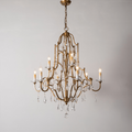 Caspian Vintage Candle Art Brass Chandelier For Living Room-chandeliers for dining room,chandeliers for stairways,chandeliers for foyer,chandeliers for bedrooms,chandeliers for kitchen,chandeliers for living room-Manorlights-32.28"-Manorlights
