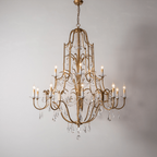 Caspian Vintage Candle Art Brass Chandelier For Living Room-chandeliers for dining room,chandeliers for stairways,chandeliers for foyer,chandeliers for bedrooms,chandeliers for kitchen,chandeliers for living room-Manorlights-47.2"-Manorlights