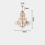 Caspian Vintage Candle Art Brass Chandelier For Living Room-chandeliers for dining room,chandeliers for stairways,chandeliers for foyer,chandeliers for bedrooms,chandeliers for kitchen,chandeliers for living room-Manorlights-Manorlights