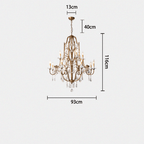 Caspian Vintage Candle Art Brass Chandelier For Living Room-chandeliers for dining room,chandeliers for stairways,chandeliers for foyer,chandeliers for bedrooms,chandeliers for kitchen,chandeliers for living room-Manorlights-Manorlights