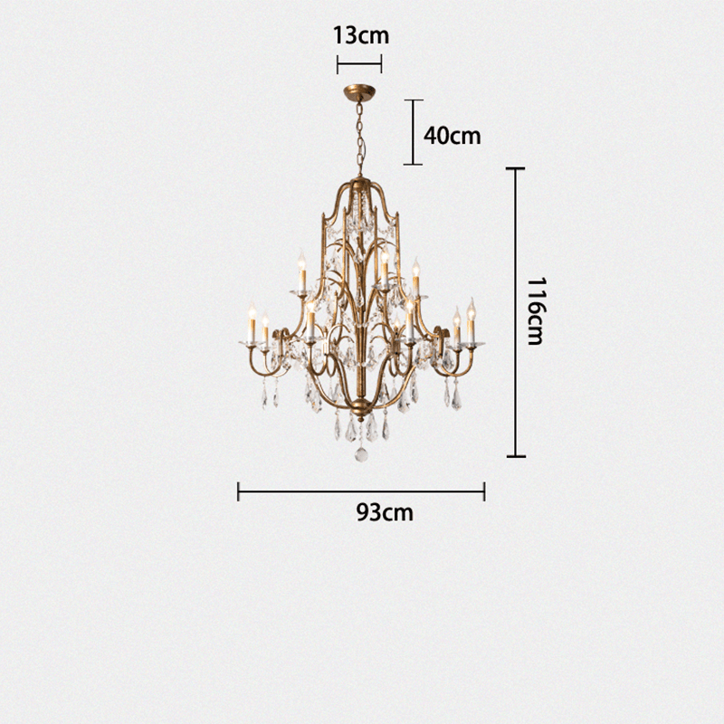 Caspian Vintage Candle Art Brass Chandelier For Living Room-chandeliers for dining room,chandeliers for stairways,chandeliers for foyer,chandeliers for bedrooms,chandeliers for kitchen,chandeliers for living room-Manorlights-Manorlights