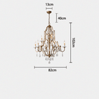 Caspian Vintage Candle Art Brass Chandelier For Living Room-chandeliers for dining room,chandeliers for stairways,chandeliers for foyer,chandeliers for bedrooms,chandeliers for kitchen,chandeliers for living room-Manorlights-Manorlights