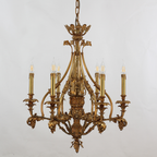 26X30 Inch 6 Lights Small Baroque Style Antique Copper Chandelier-铜灯-Manorlights