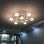 Ceramic Ginkgo Glass Ceiling Lamp - 7+6 Heads 39.4"X H 11.8"Manorlights